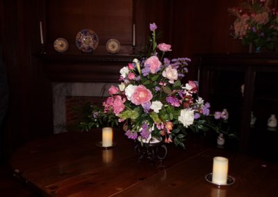 Harvest Ball Floral decorations were arranged around the mansion.