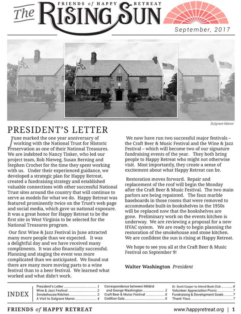 September 2017 Rising Sun Newsletter
