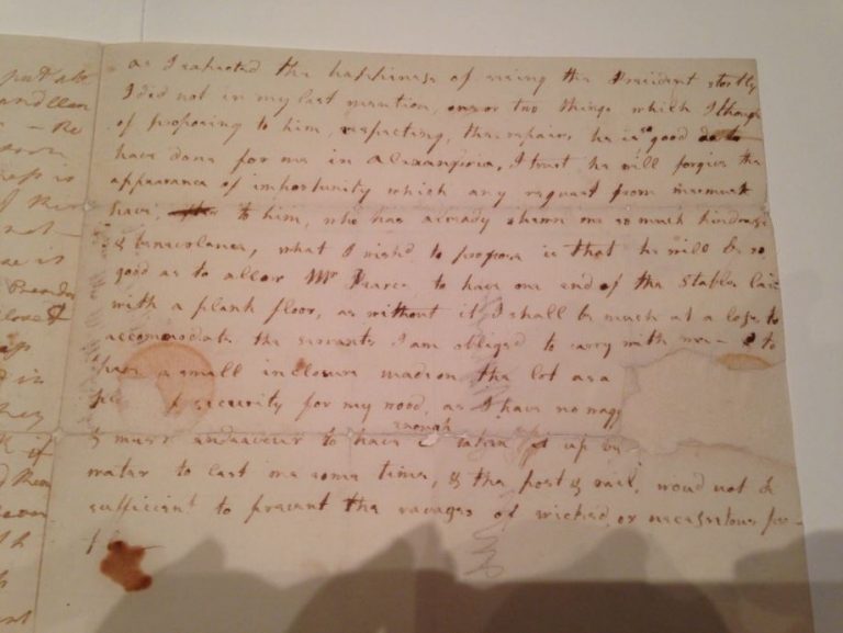 Historic Letter from Frances Bassett Washington to Martha Washington (March 1793)