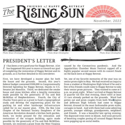 November 2022 Rising Sun Newsletter