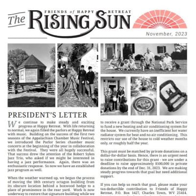 November 2023 Rising Sun Newsletter