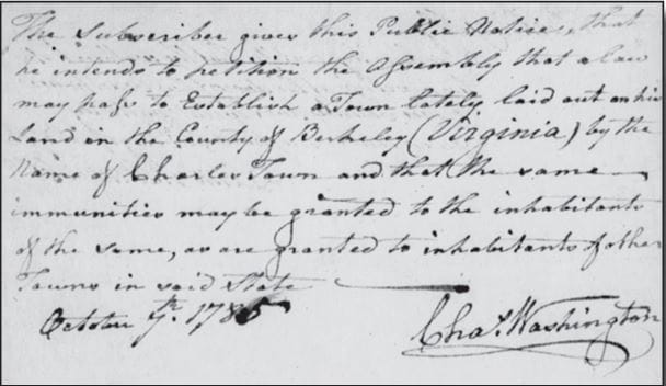 Intent to Petition written by Charles Washington: Intent to Petition written by Charles Washington:<br />