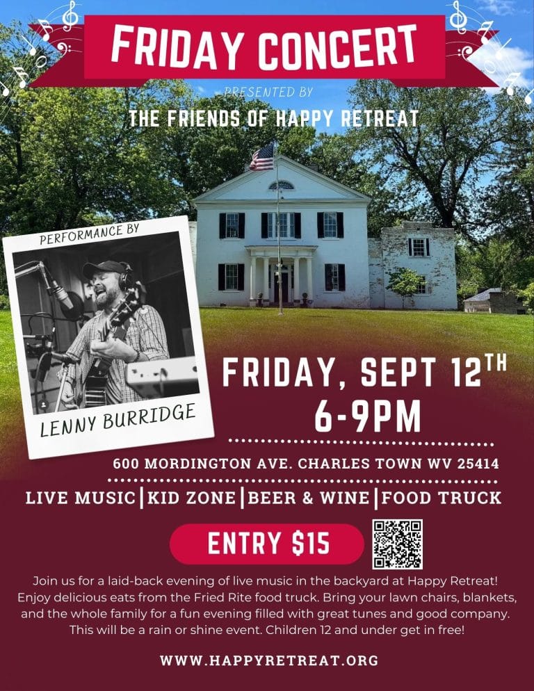 Friday Concert at Happy Retreat Featuring Lenny Burridge