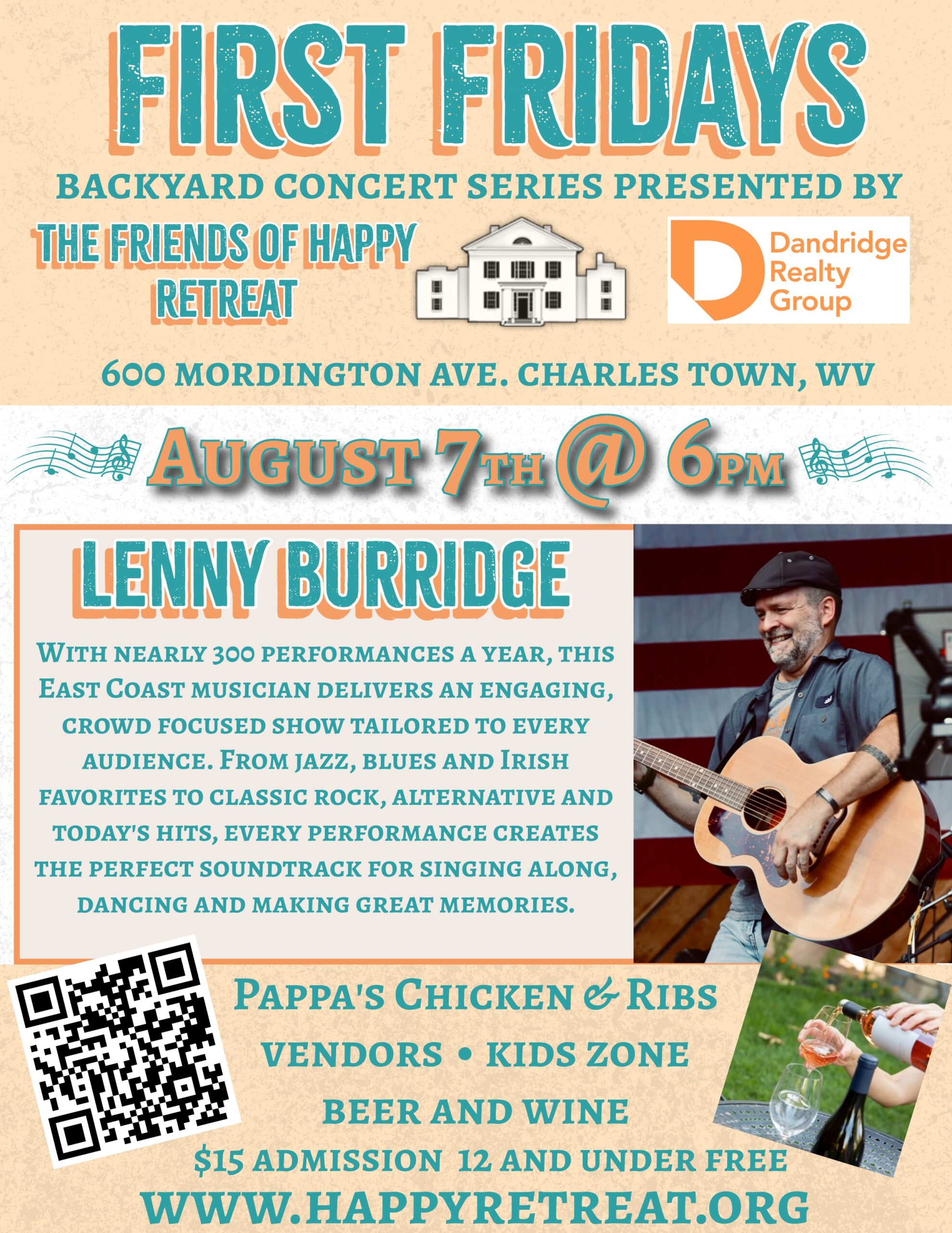 Lenny Burridge (1) Event Poster: Sean Crow Music at Happy Retreat